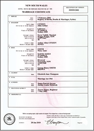 Standard Marriage certificate (A4 size)